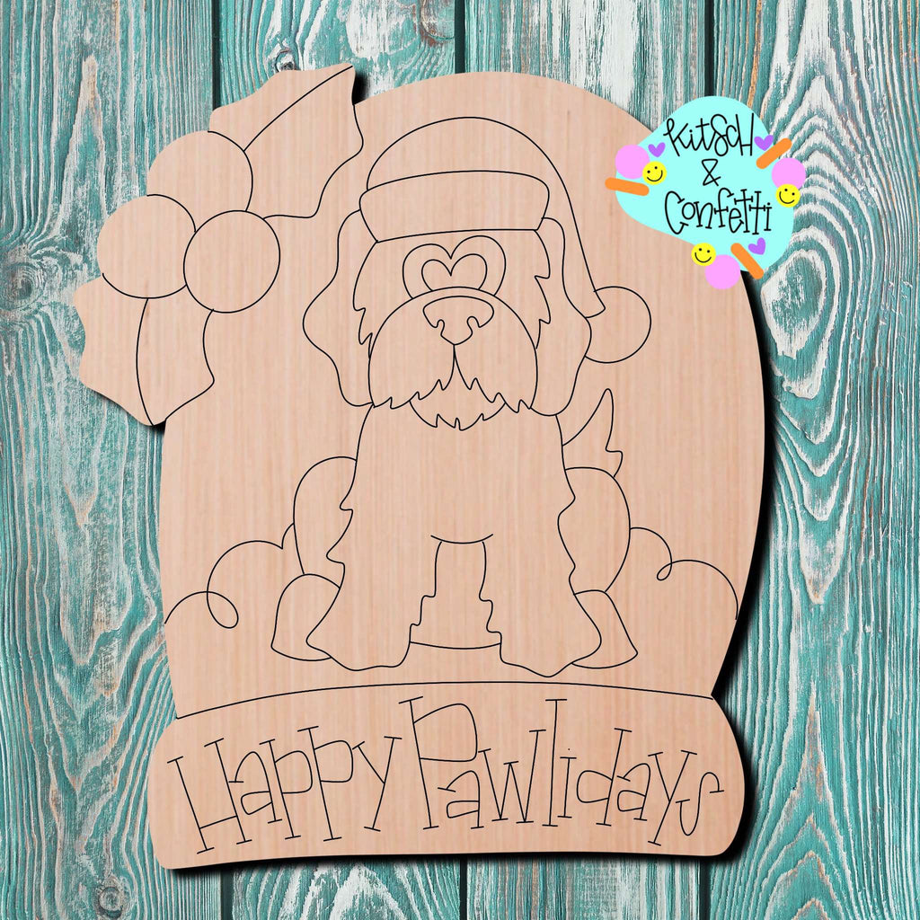 Kitsch & Confetti Christmas Dog Wooden Cutout