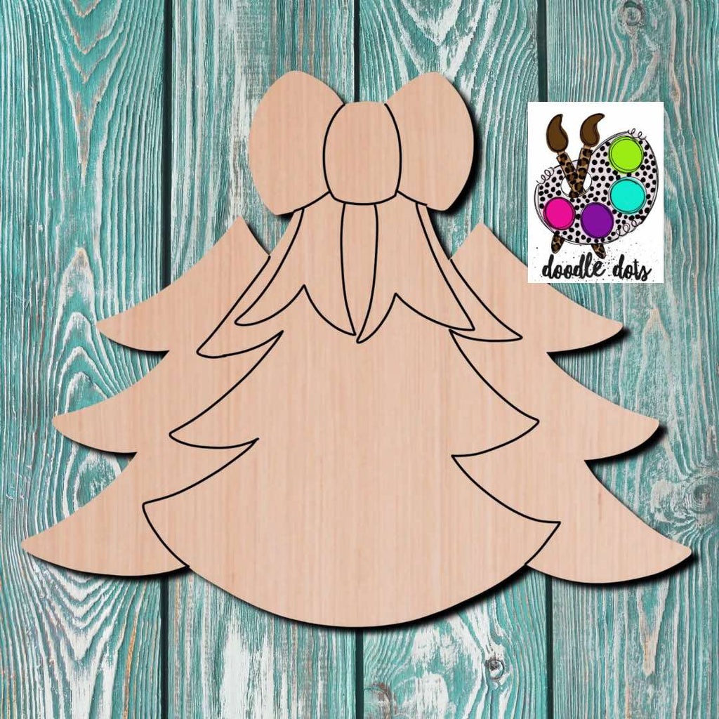 Doodle Dots Christmas Tree Wooden Cutout