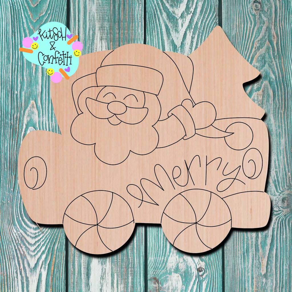 Kitsch & Confetti Christmas Truck Wooden Cutout