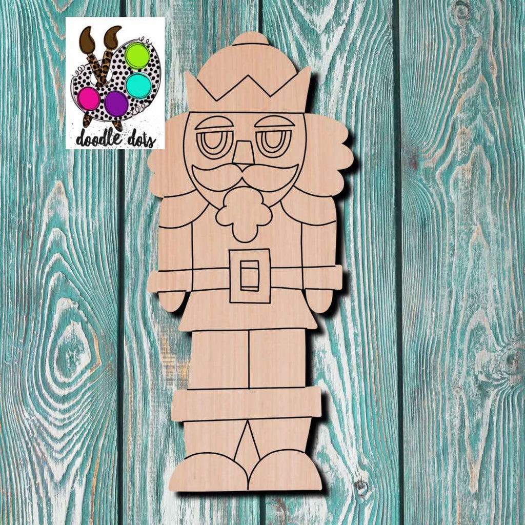 Doodle Dots Nutcracker Wooden Cutout