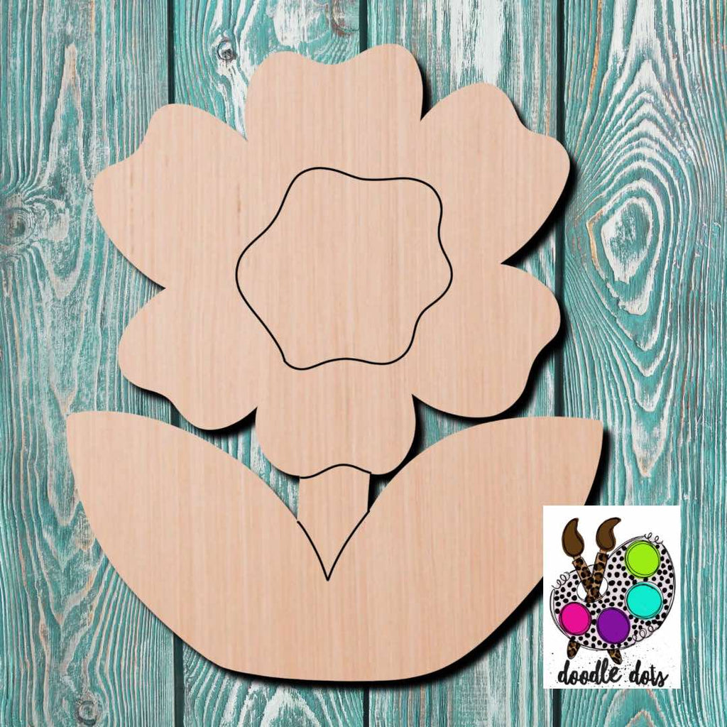 Doodle Dots Flower Wooden Cutout