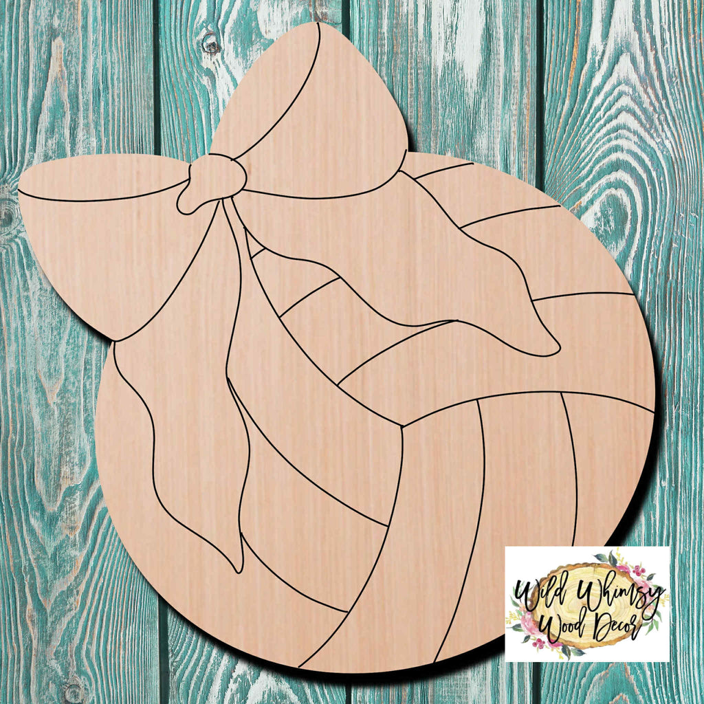 Wild Whimsy Wood Volleyball Football Wooden Cutout