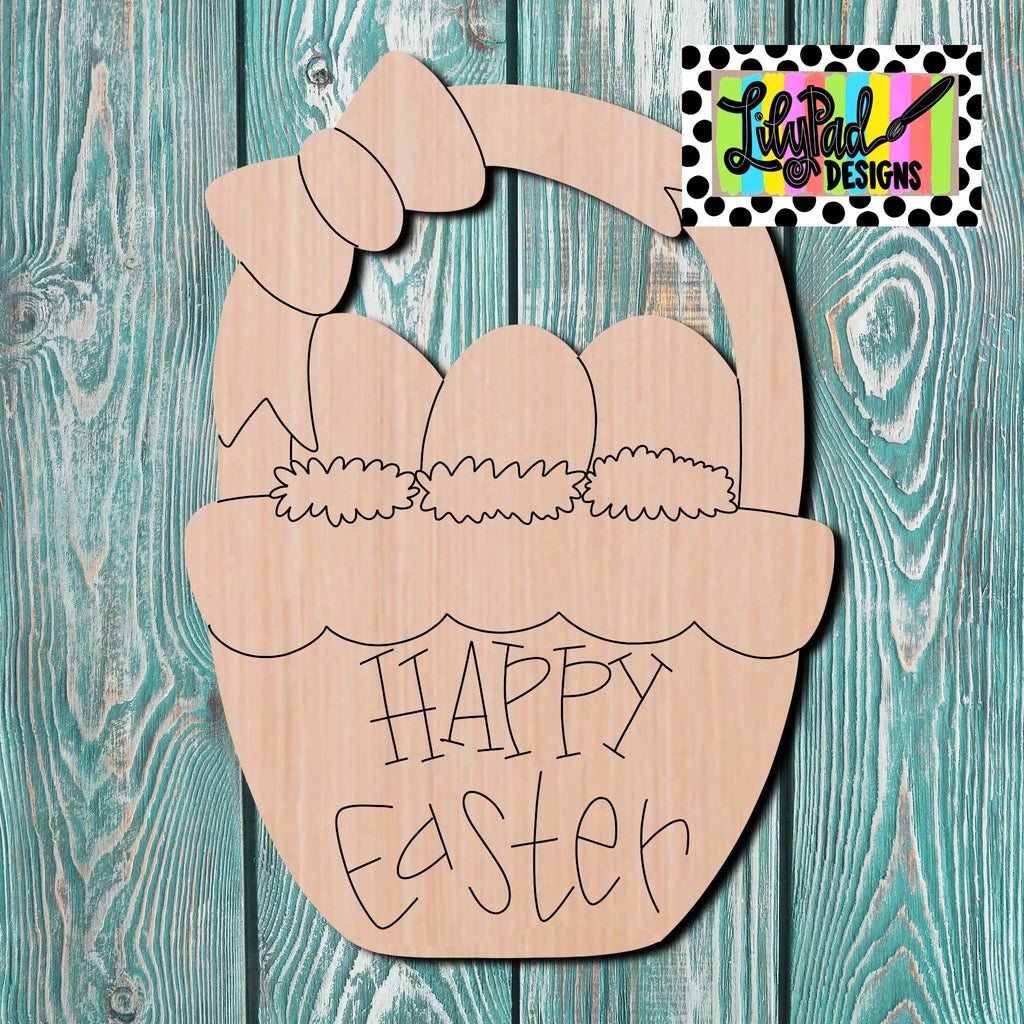 Lilypad Designs Easter Basket Wooden Cutout