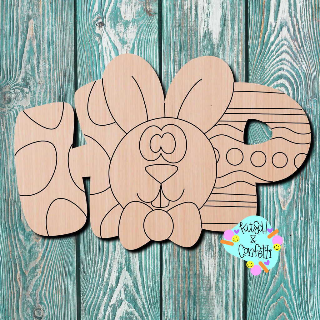 Kitsch & Confetti Easter Bunny Wooden Blank