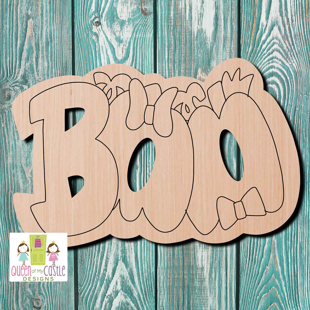 QOMC Boo Wooden Cutout