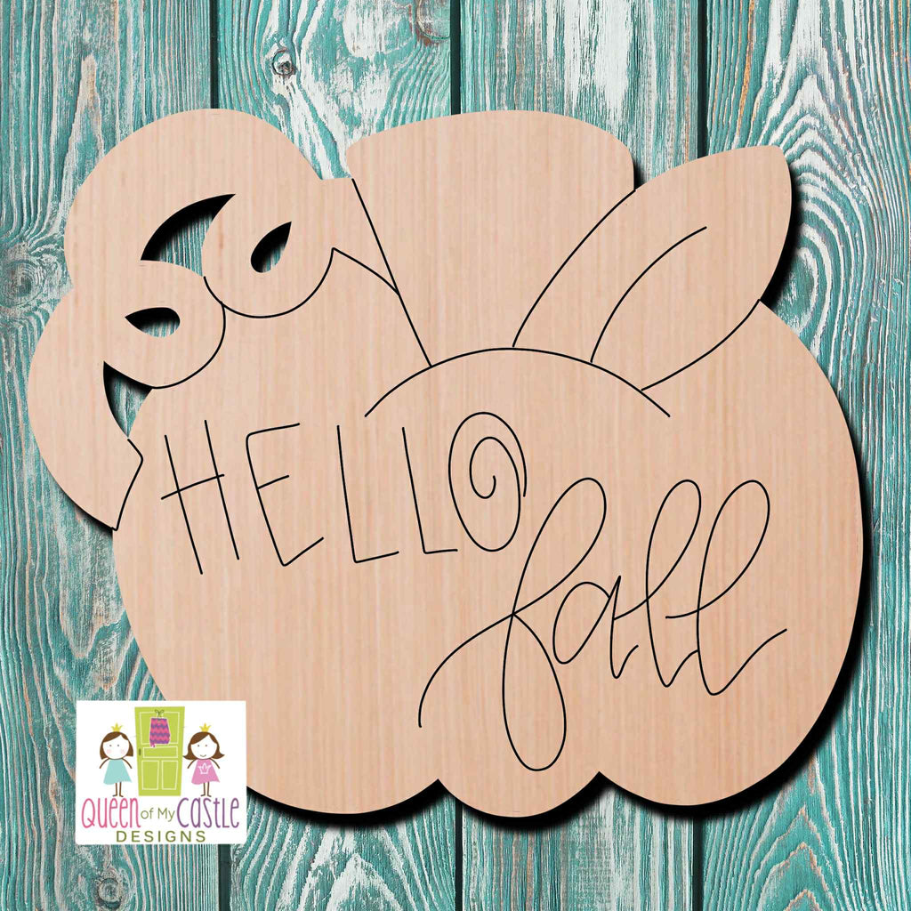 QOMC Pumpkin Wooden Cutout