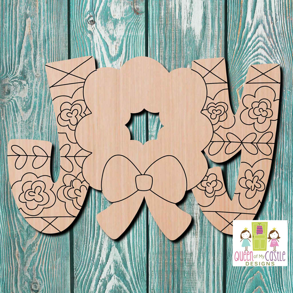 QOMC Joy Wooden Cutout