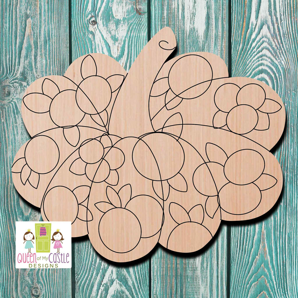 QOMC Pumpkin Wooden Cutout