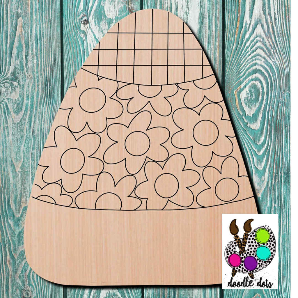 Doodle Dots Candy Corn Wooden Cutout