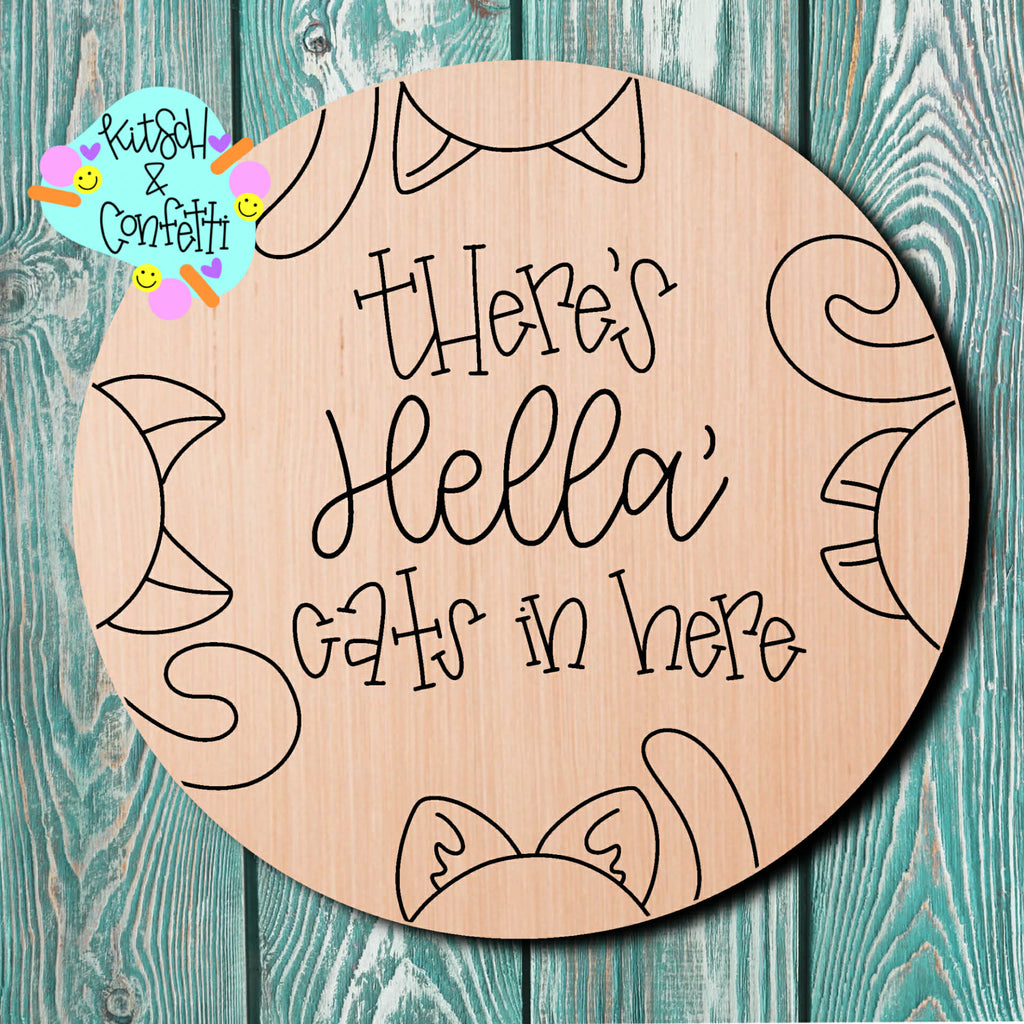 Kitsch & Confetti Hella Cats Wooden Cutout