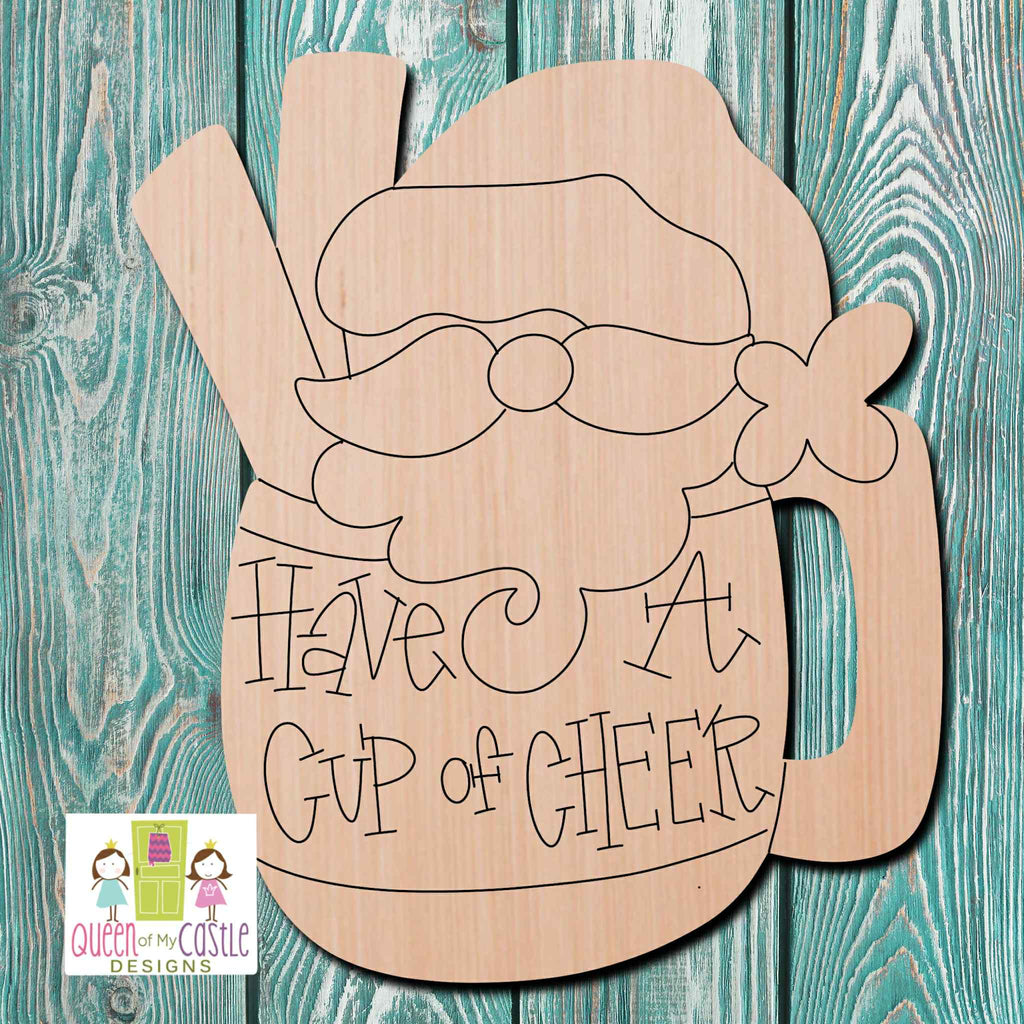 QOMC Santa Wooden Cutout