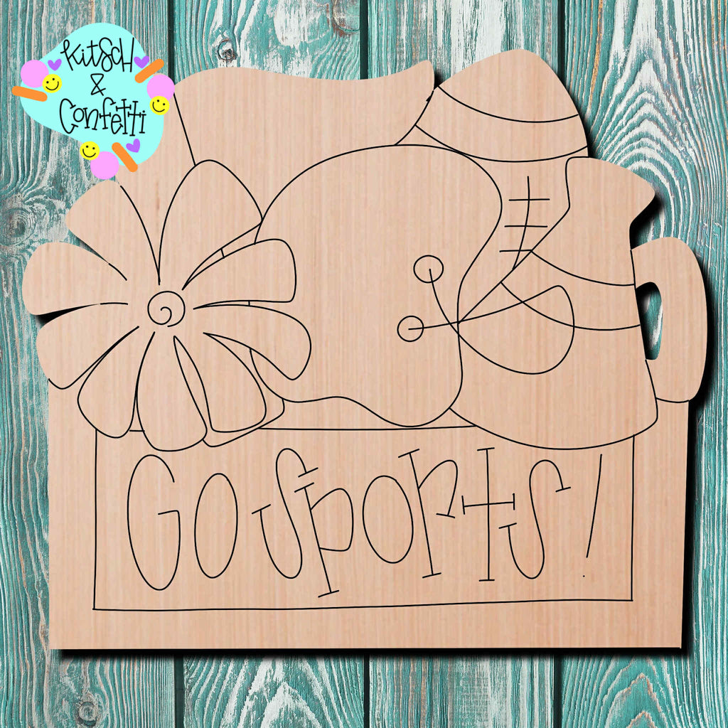 Kitsch & Confetti Football Wooden Cutout