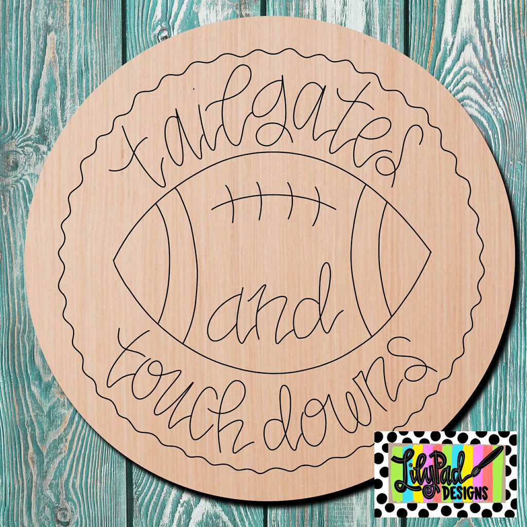 Lilypad Designs Football Wooden Cutout