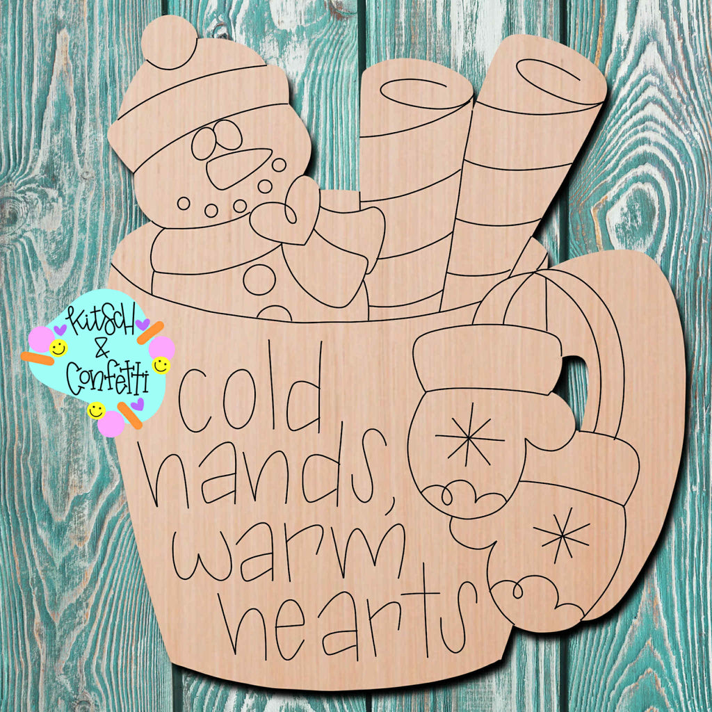 Kitsch & Confetti Snowman Mug Wooden Cutout