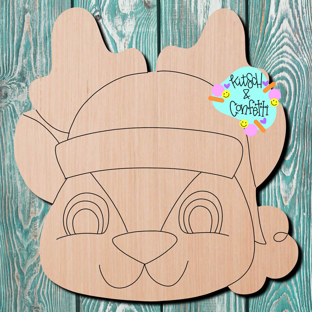 Kitsch & Confetti Rudolph Reindeer Boy Wooden Cutout