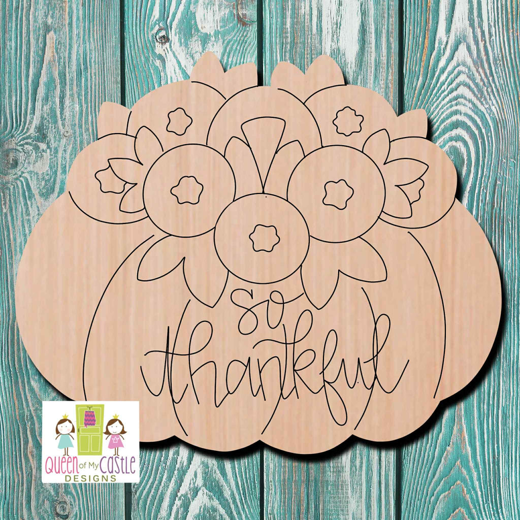 QOMC Pumpkin Wooden Cutout