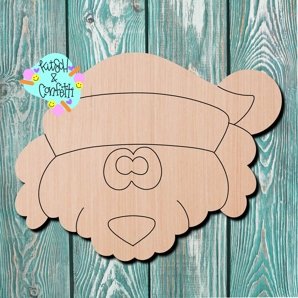 Kitsch & Confetti Santa Dog Wooden Cutout