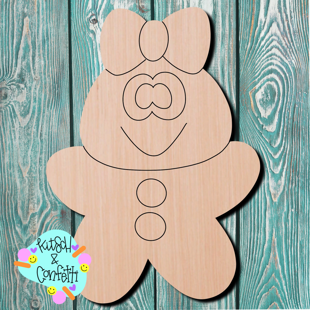 Kitsch & Confetti Gingerbread Girl Wooden Cutout