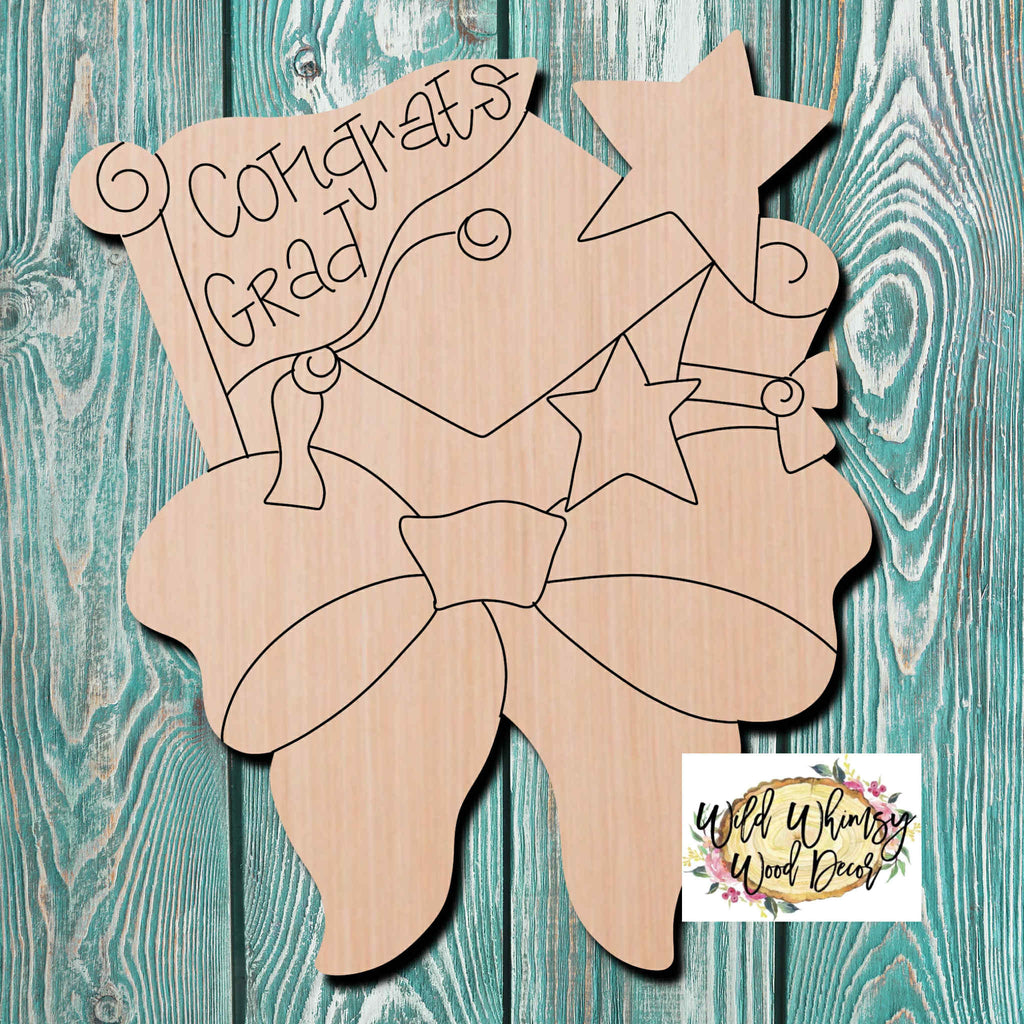 Wild Whimsy Wood Decor Graduation Wooden Cutout