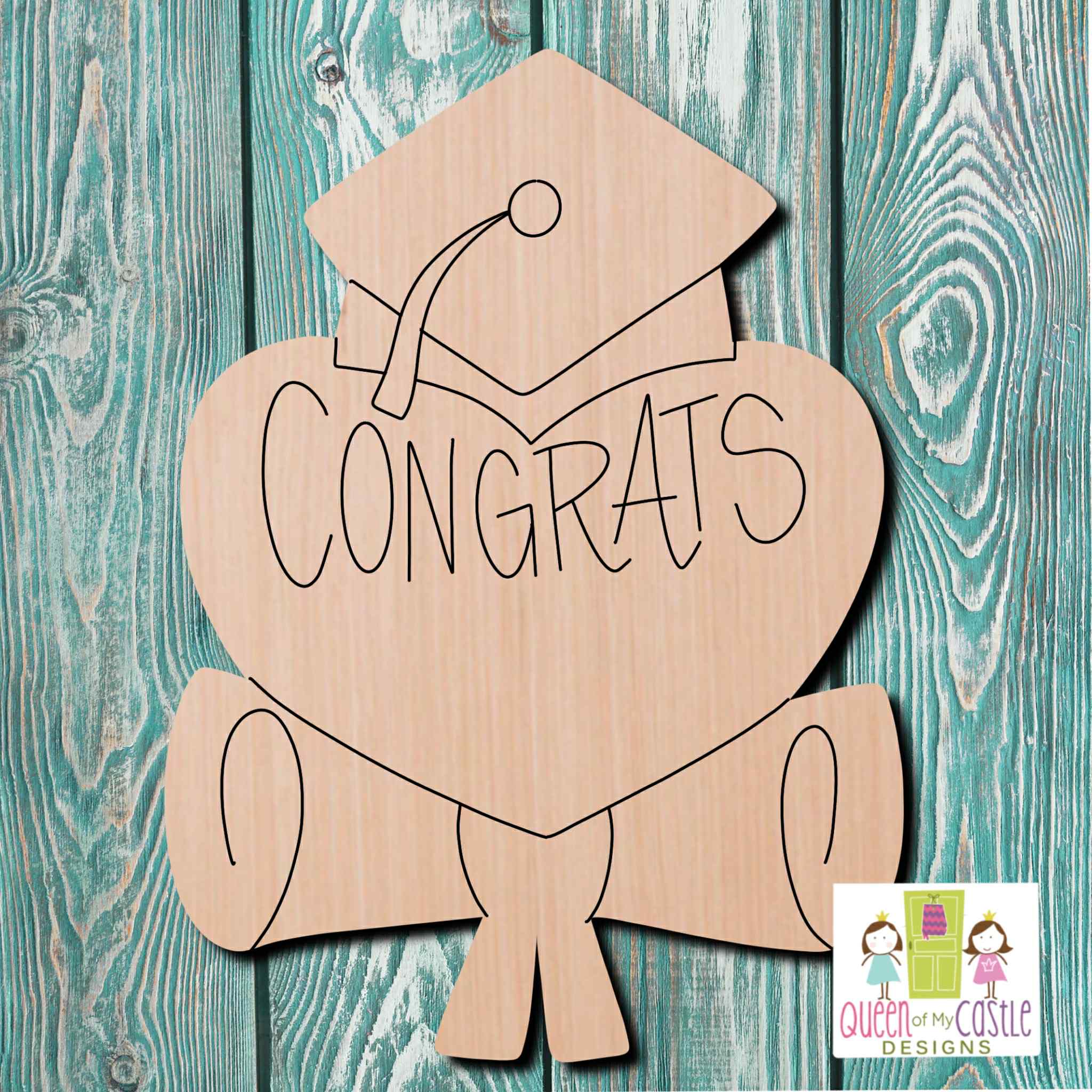 QOMC Graduation Wooden Cutout – Kitsch And Confetti