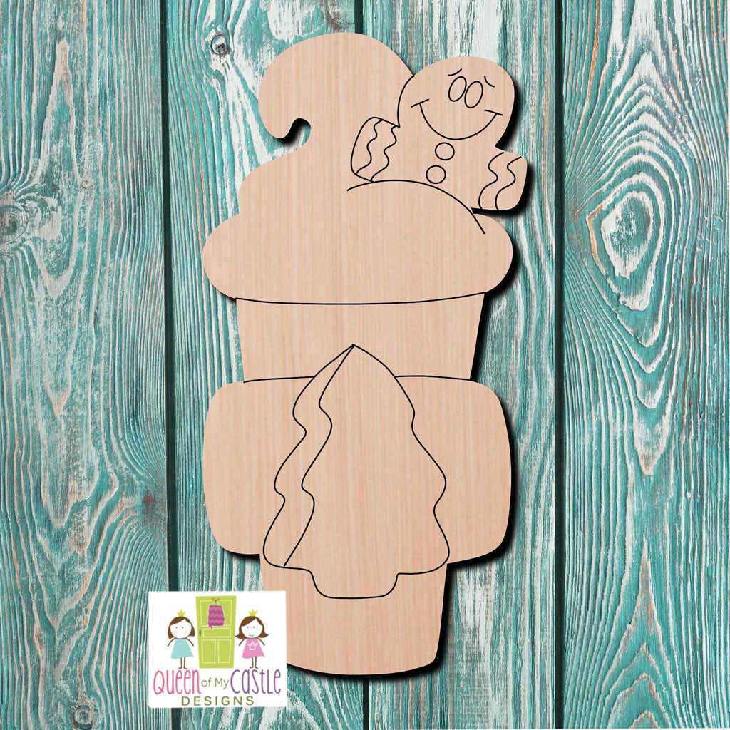 QOMC Christmas Latte Wooden Cutout