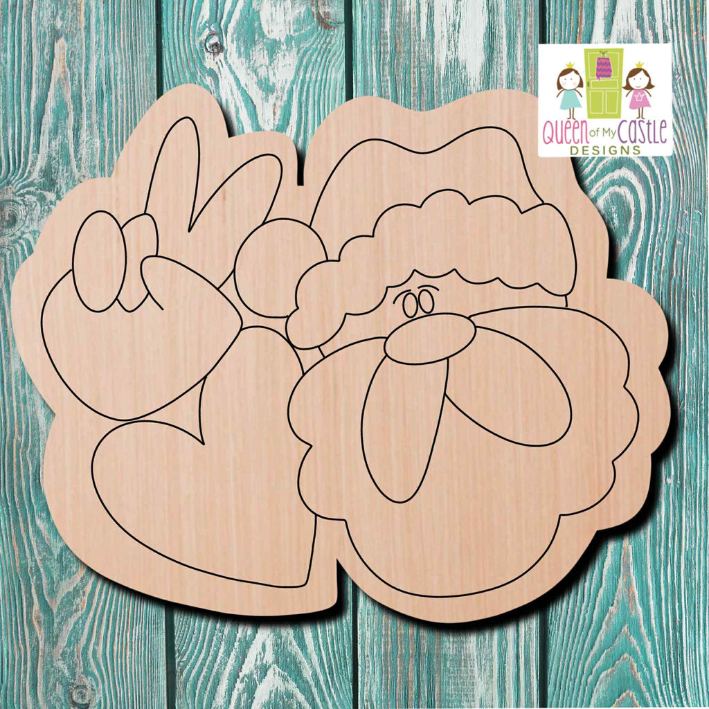 QOMC Santa Wooden Cutout