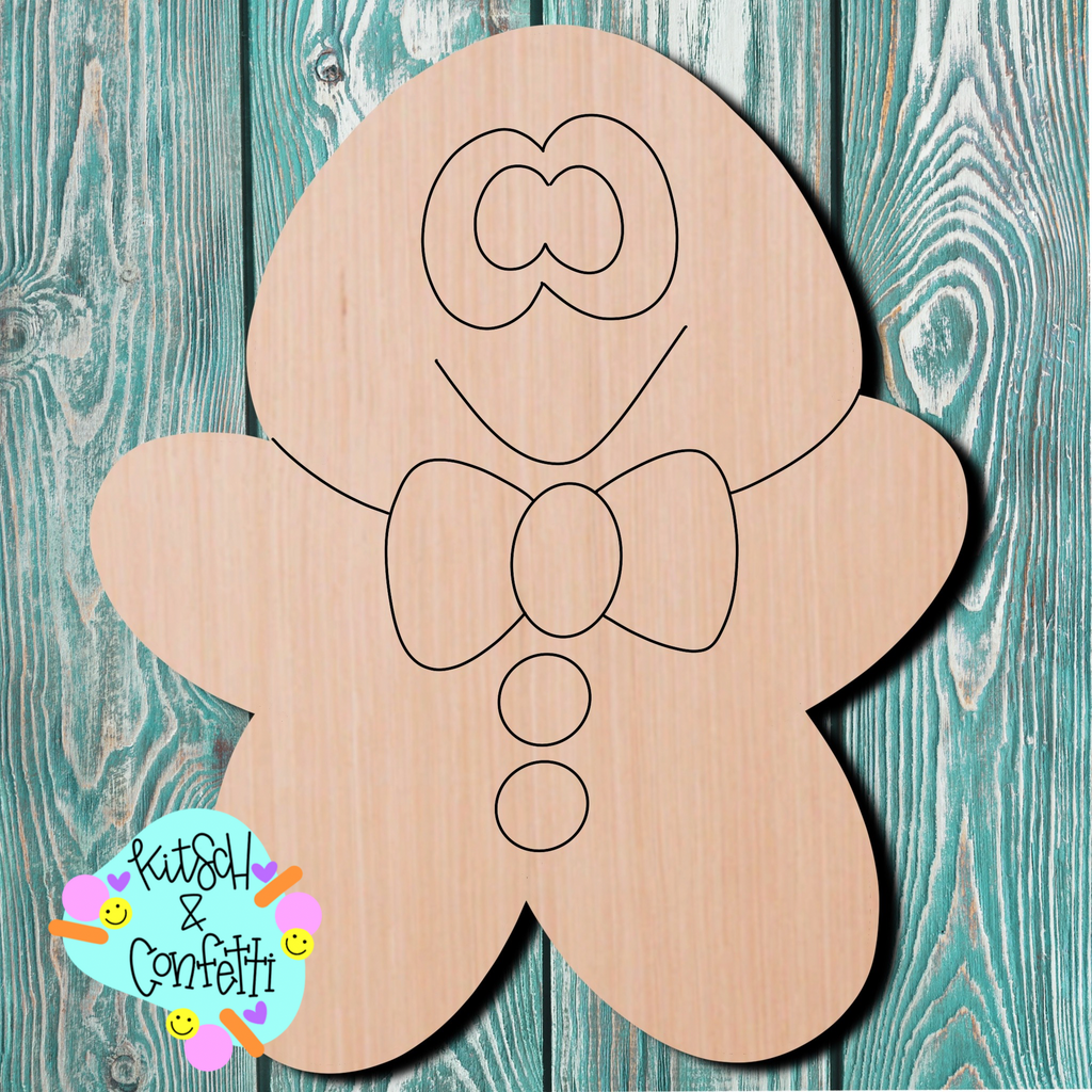 Kitsch & Confetti Gingerbread Man Wooden Cutout