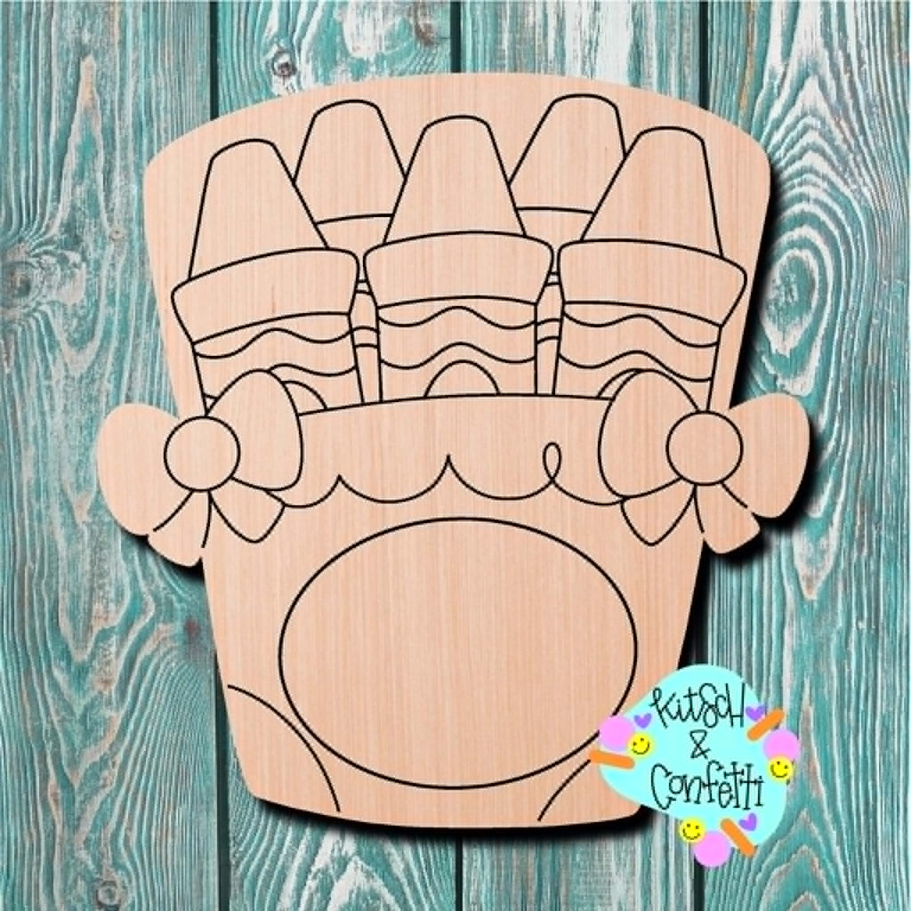 Kitsch & Confetti Crayon Box Wooden Cutout