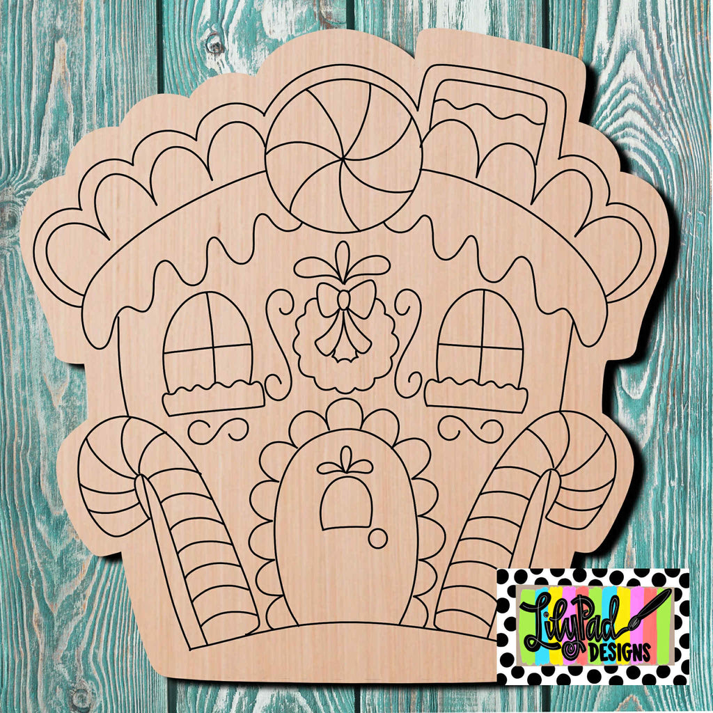Lilypad Designs Gingerbread House Wooden Cutout