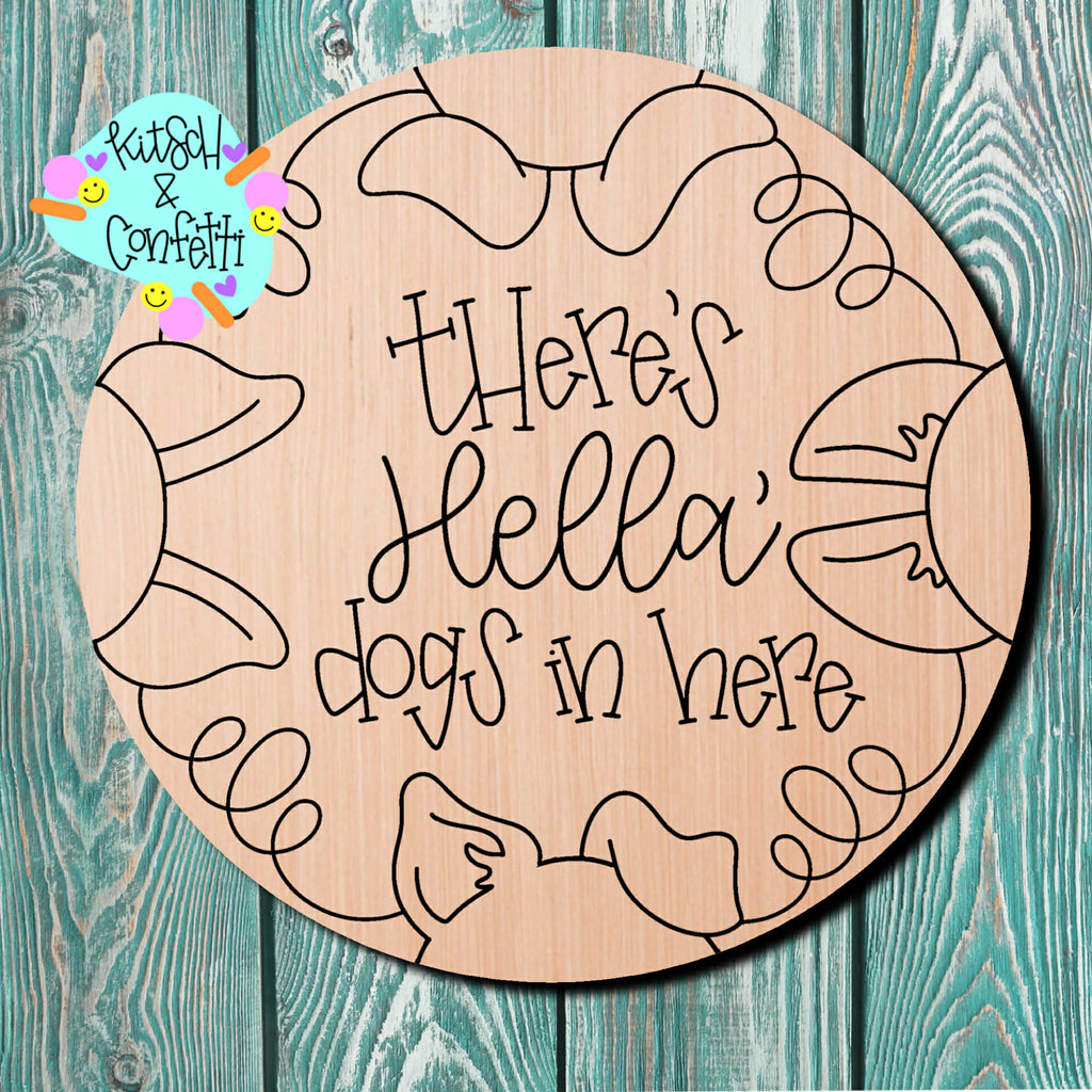 Kitsch & Confetti Hella Dogs Wooden Cutout