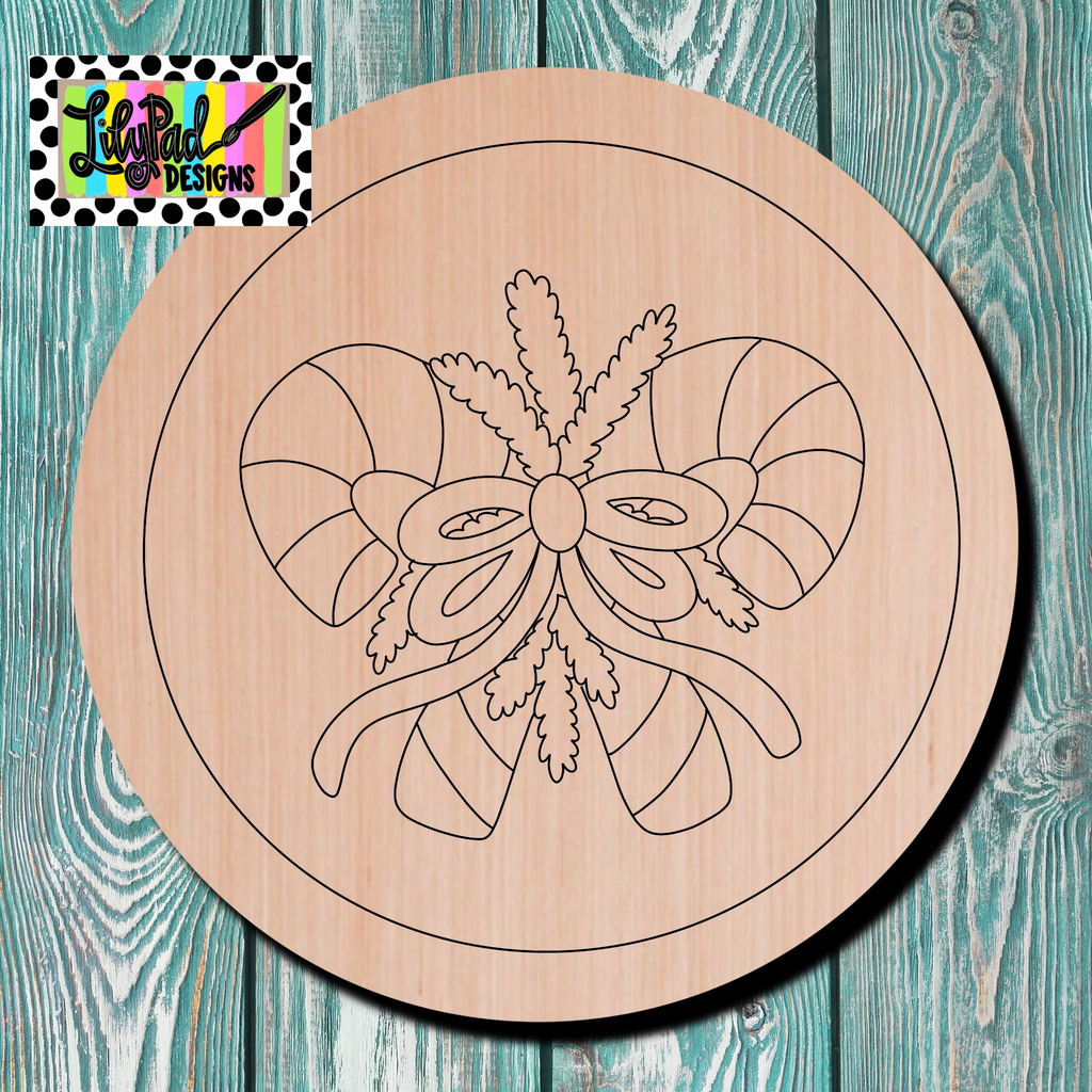 Lilypad Designs Candy Cane Wooden Cutout