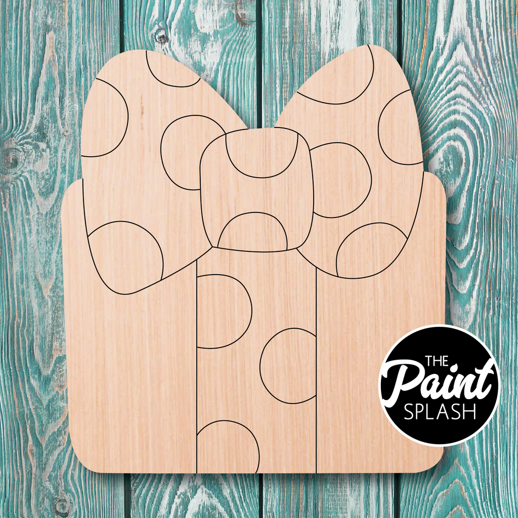 The Paint Splash Christmas Present Wooden Cutout