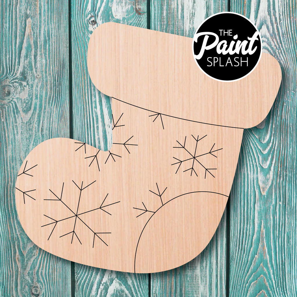 The Paint Splash Christmas Stocking Wooden Cutout