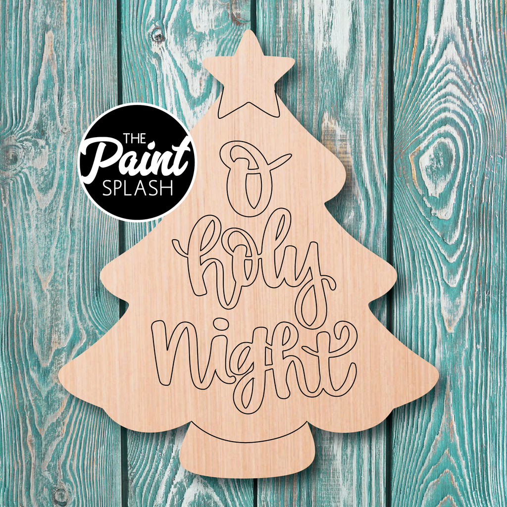 The Paint Splash Christmas Tree Wooden Cutout