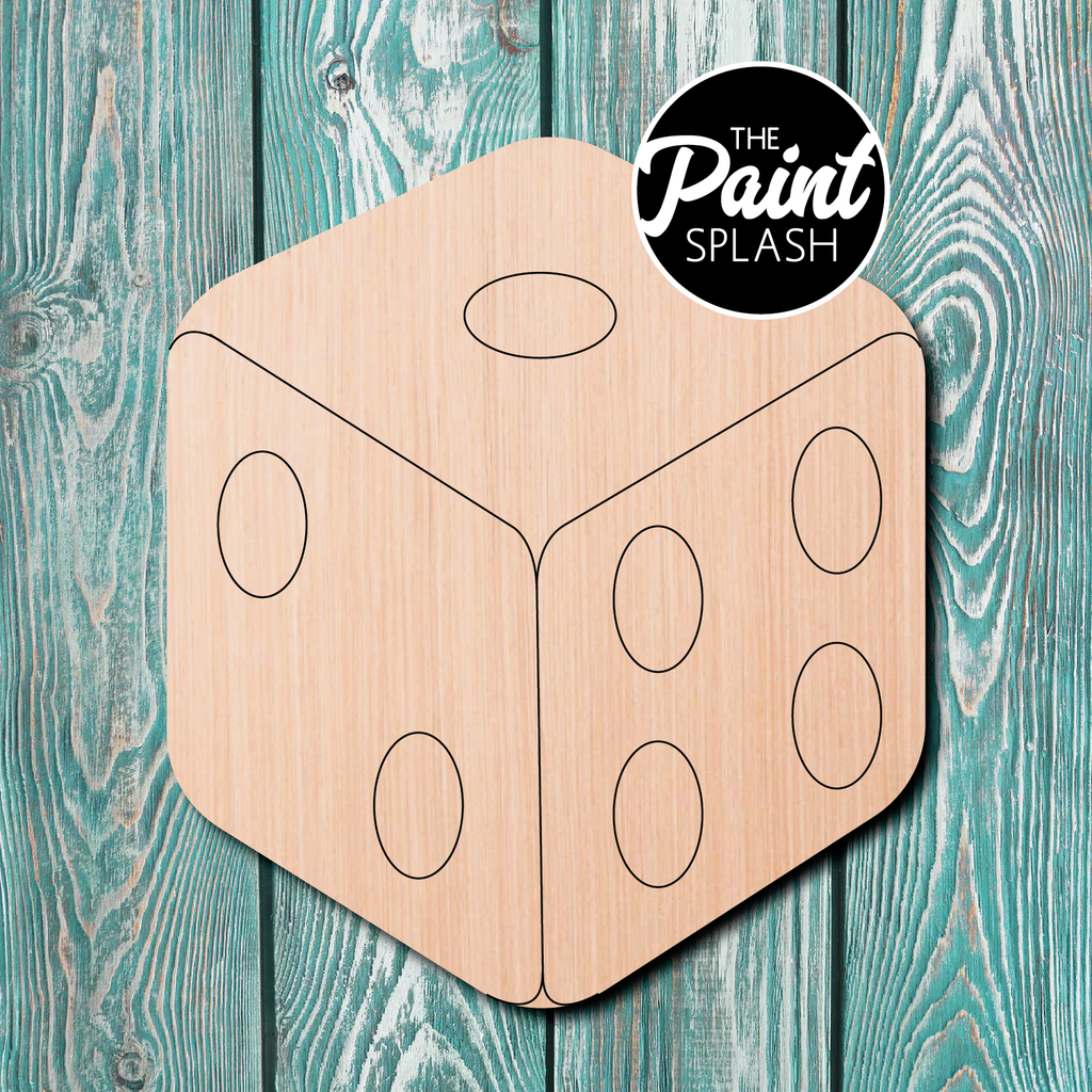 The Paint Splash Dice Wooden Cutout