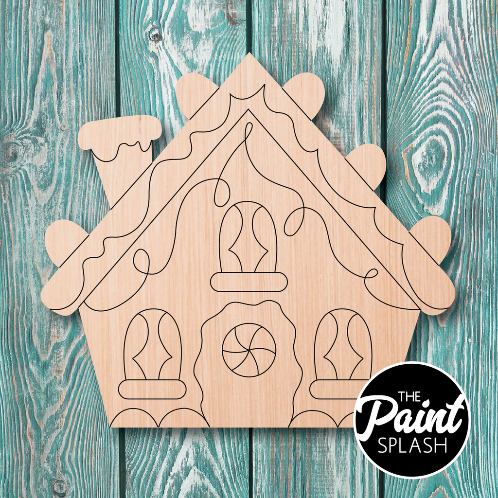 The Paint Splash Gingerbread House Wooden Cutout