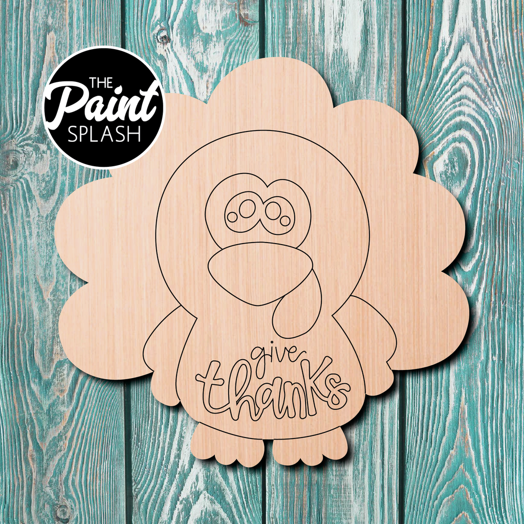 The Paint Splash Turkey Wooden Cutout