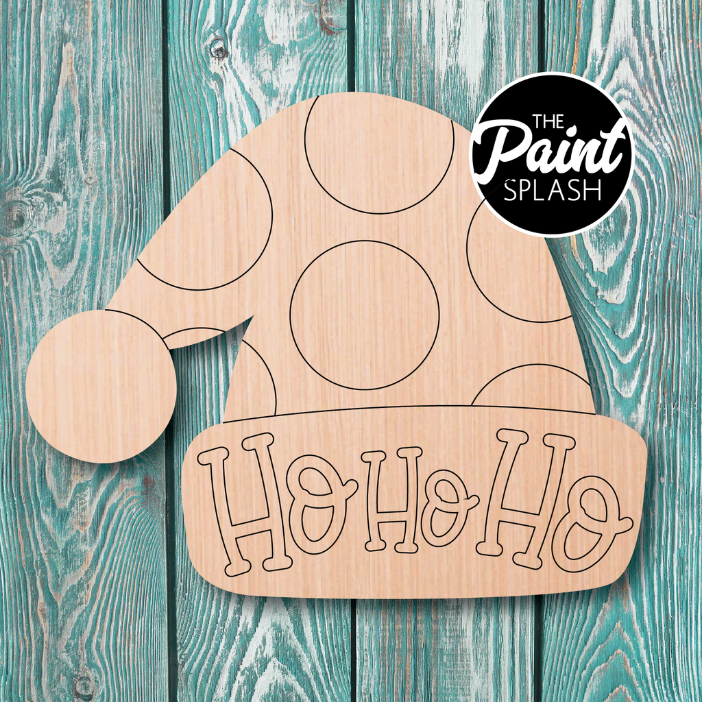 The Paint Splash Santa Hat Wooden Cutout