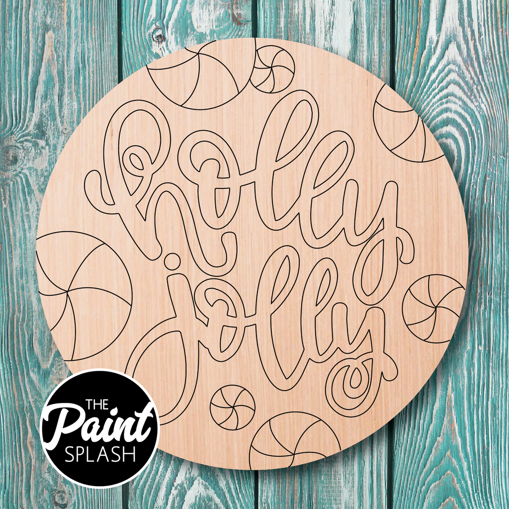 The Paint Splash  Holly Jolly Wooden Cutout