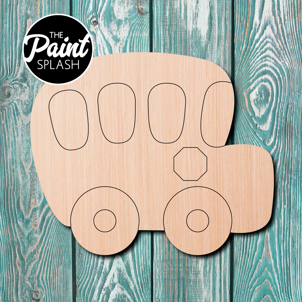 The Paint Splash School Bus Wooden Cutout