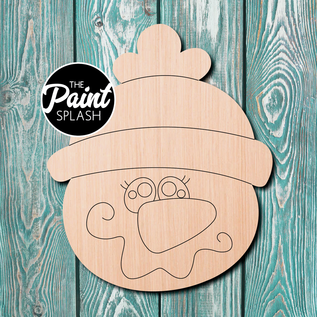 The Paint Splash Snowman Wooden Cutout