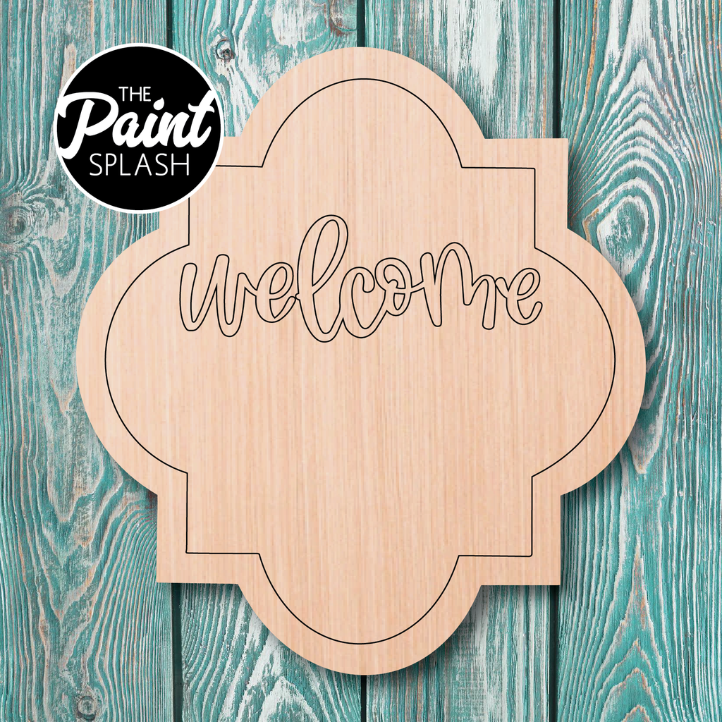 The Paint Splash Welcome Base Wooden Cutout