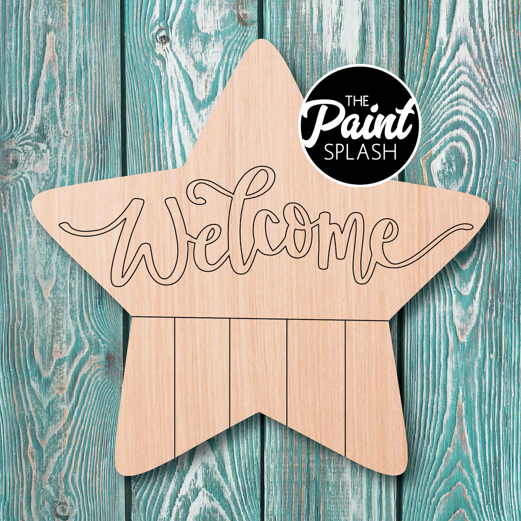 The Paint Splash  Patriotic Star Wooden Cutout