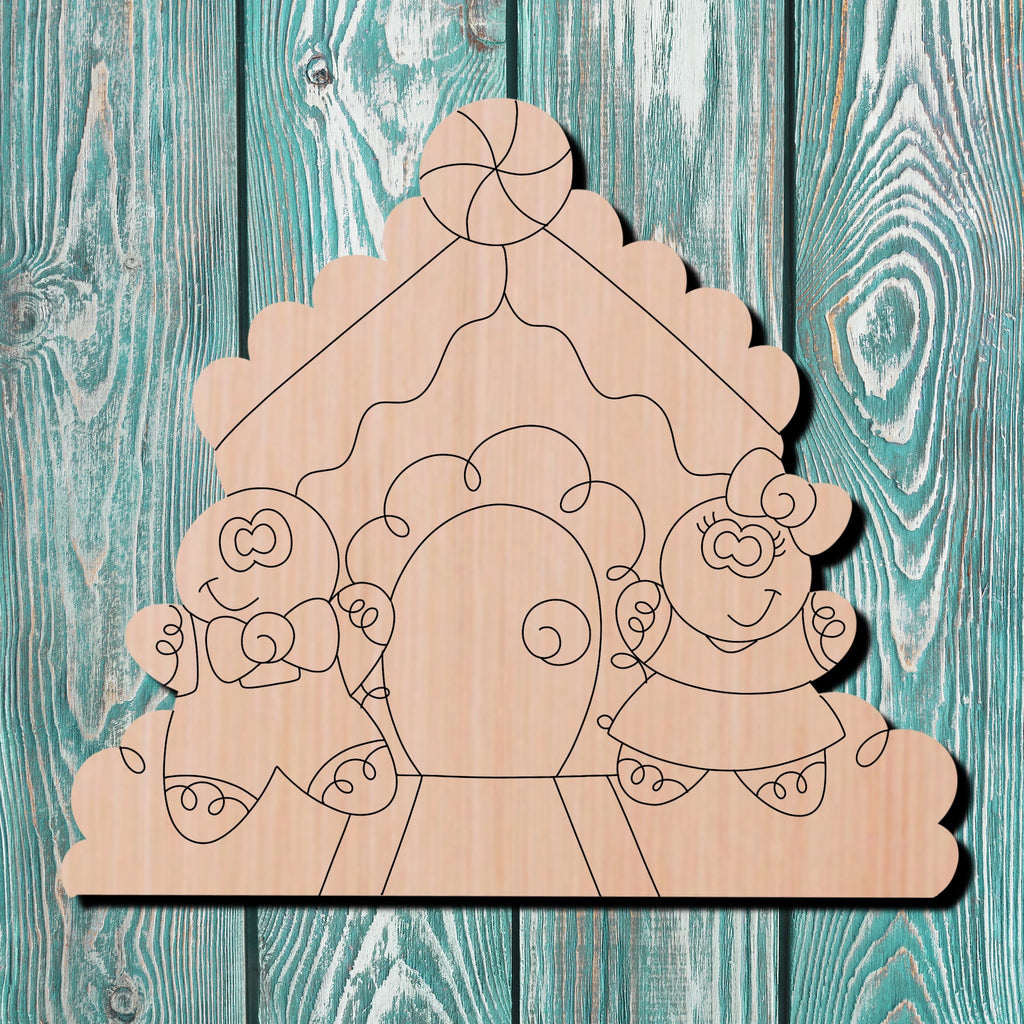Gingerbread House Wooden Cutout