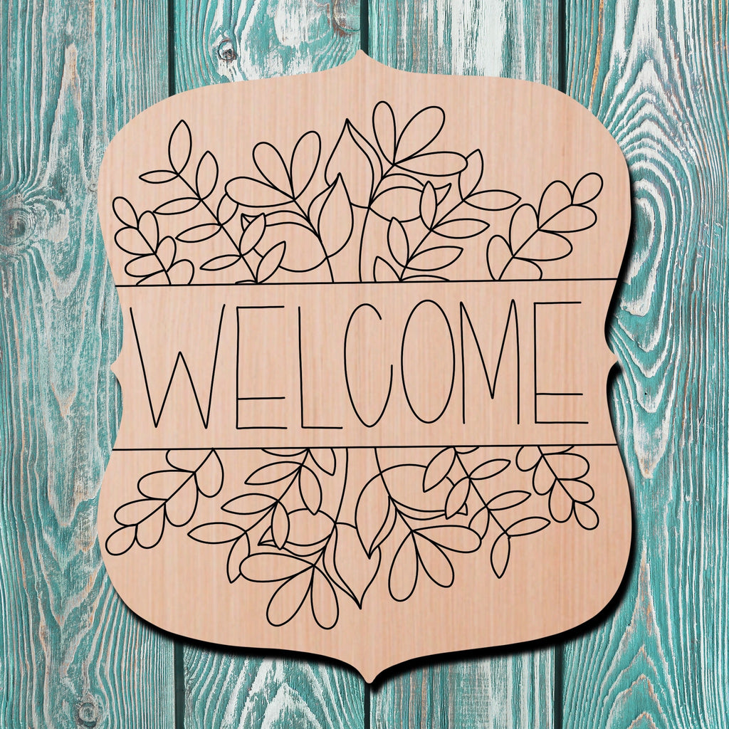 Welcome Flower Wooden Cutout