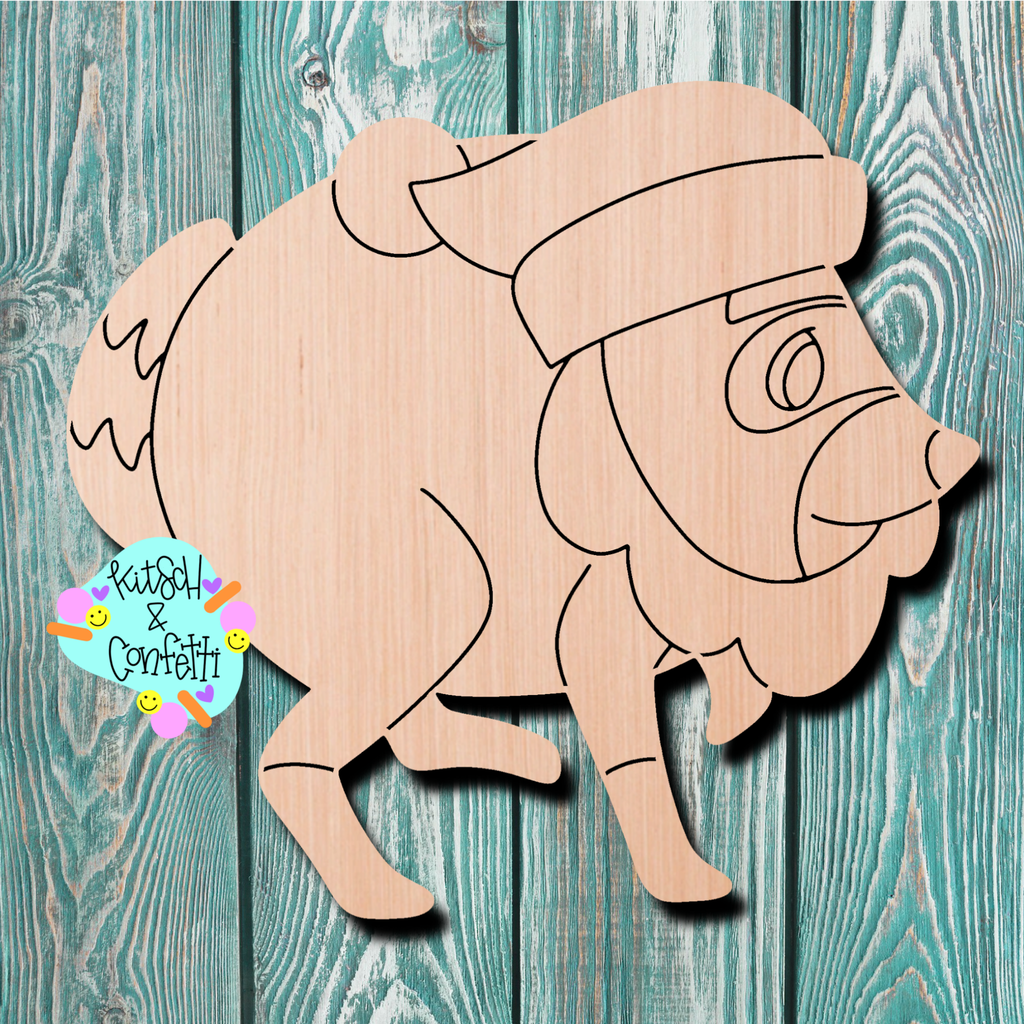 Kitsch & Confetti Christmas Santa Jimothy Wooden Cutout