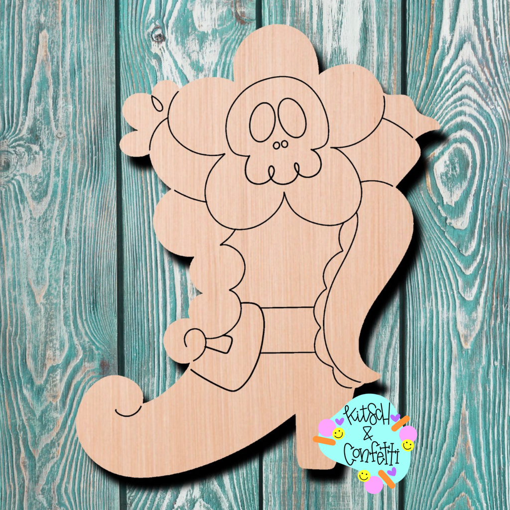 Kitsch & Confetti Witch's Boot Wooden Cutout