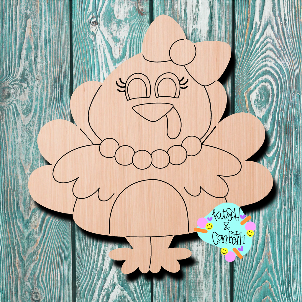 Kitsch & Confetti Turkey Girl Wooden Cutout