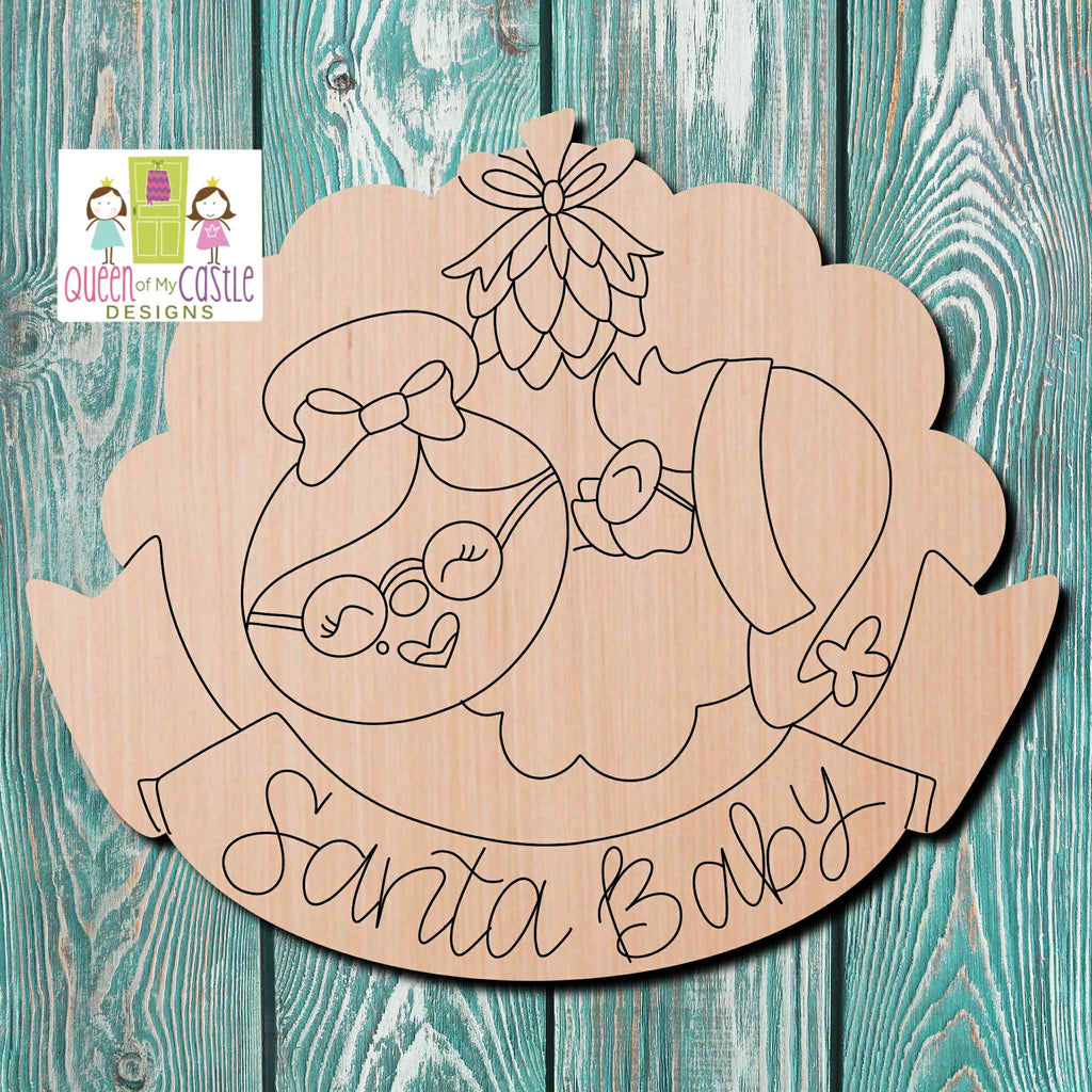 QOMC Santa Wooden Cutout