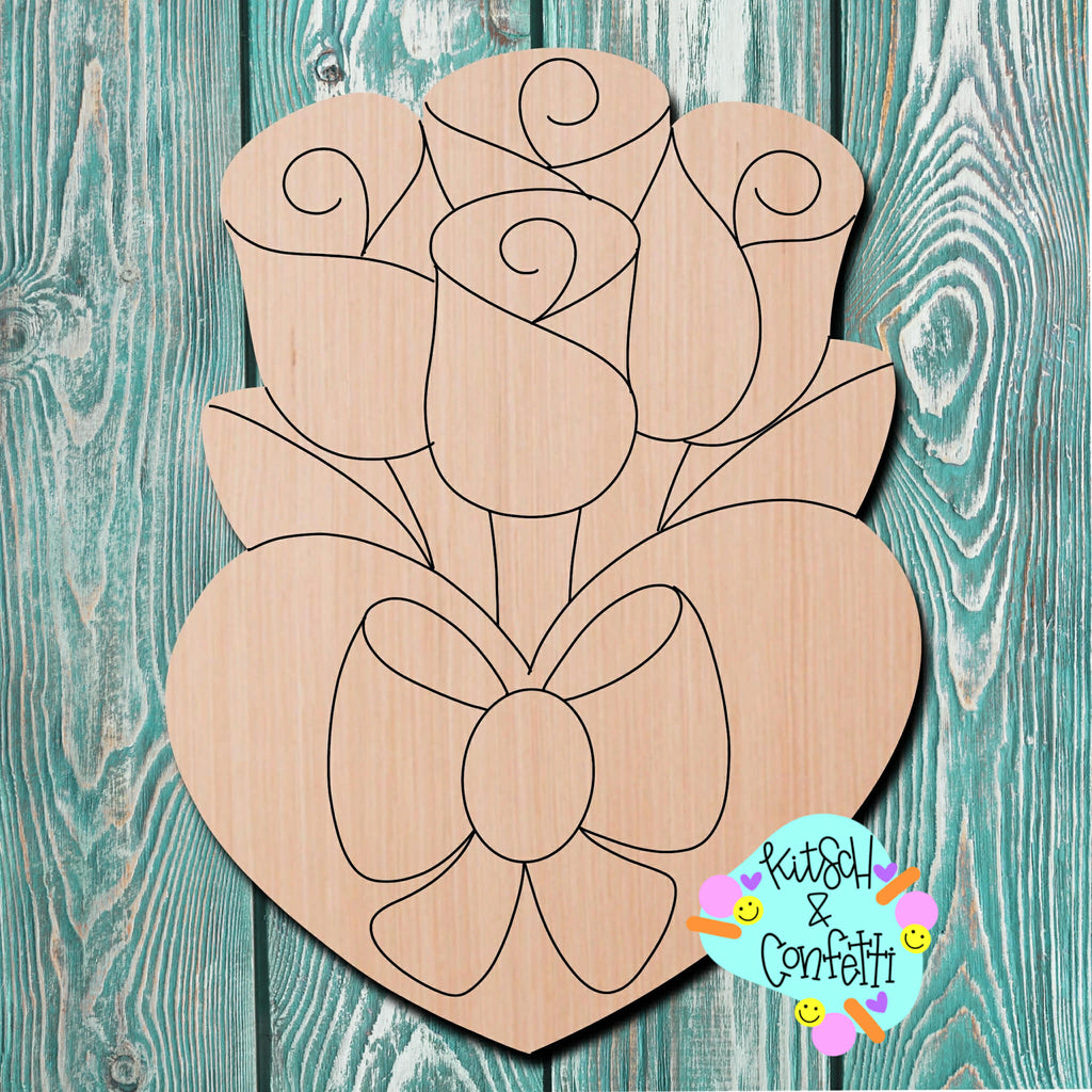 Kitsch & Confetti Christmas Valentine Heart Wooden Cutout